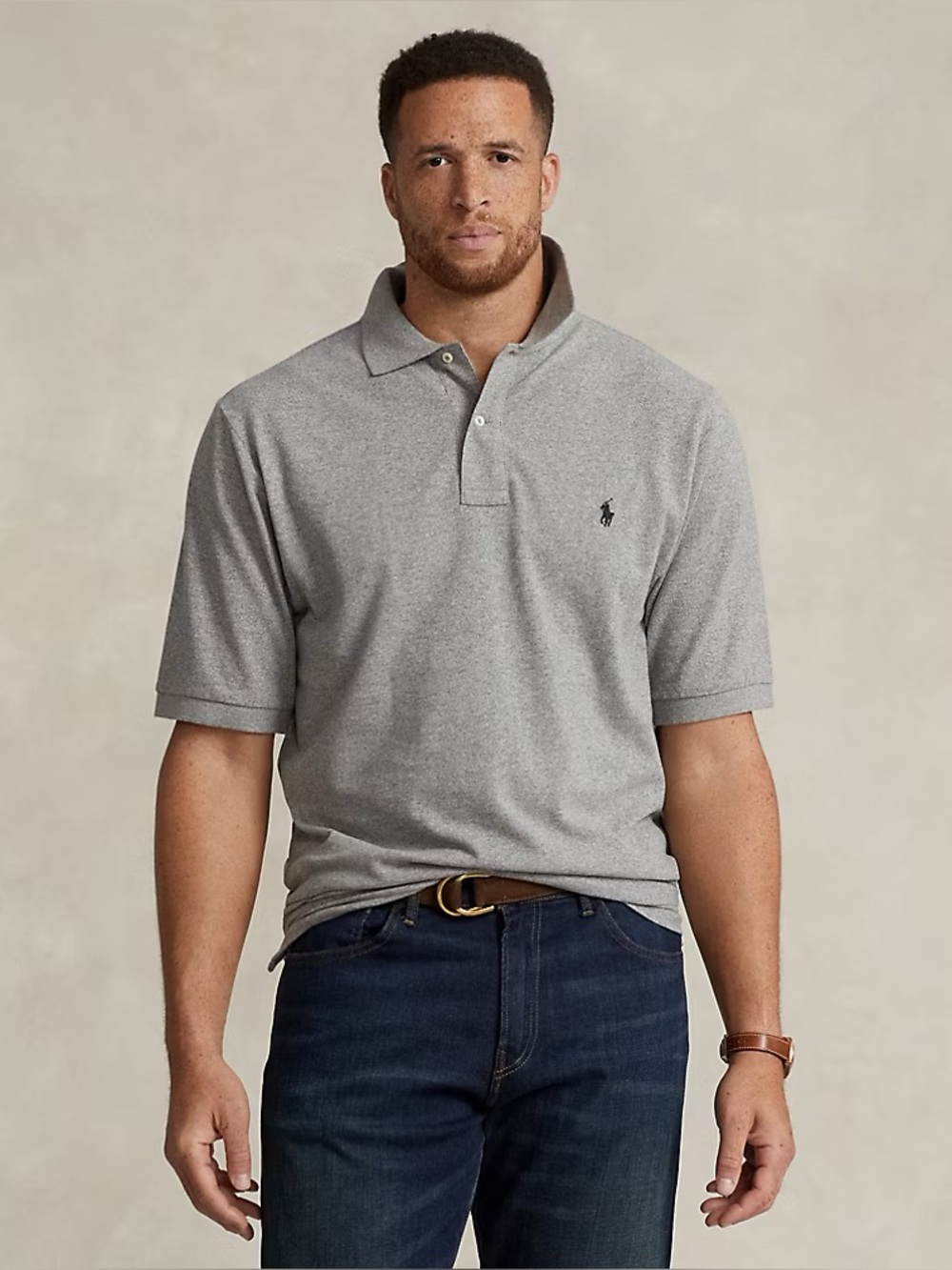 Polo by Ralph Lauren Heather Gray Short-Sleeve Polo with Black Pony